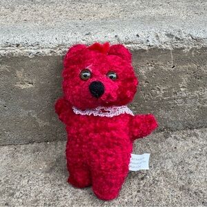 Mini Red Bear Old Fashioned Textured Plush